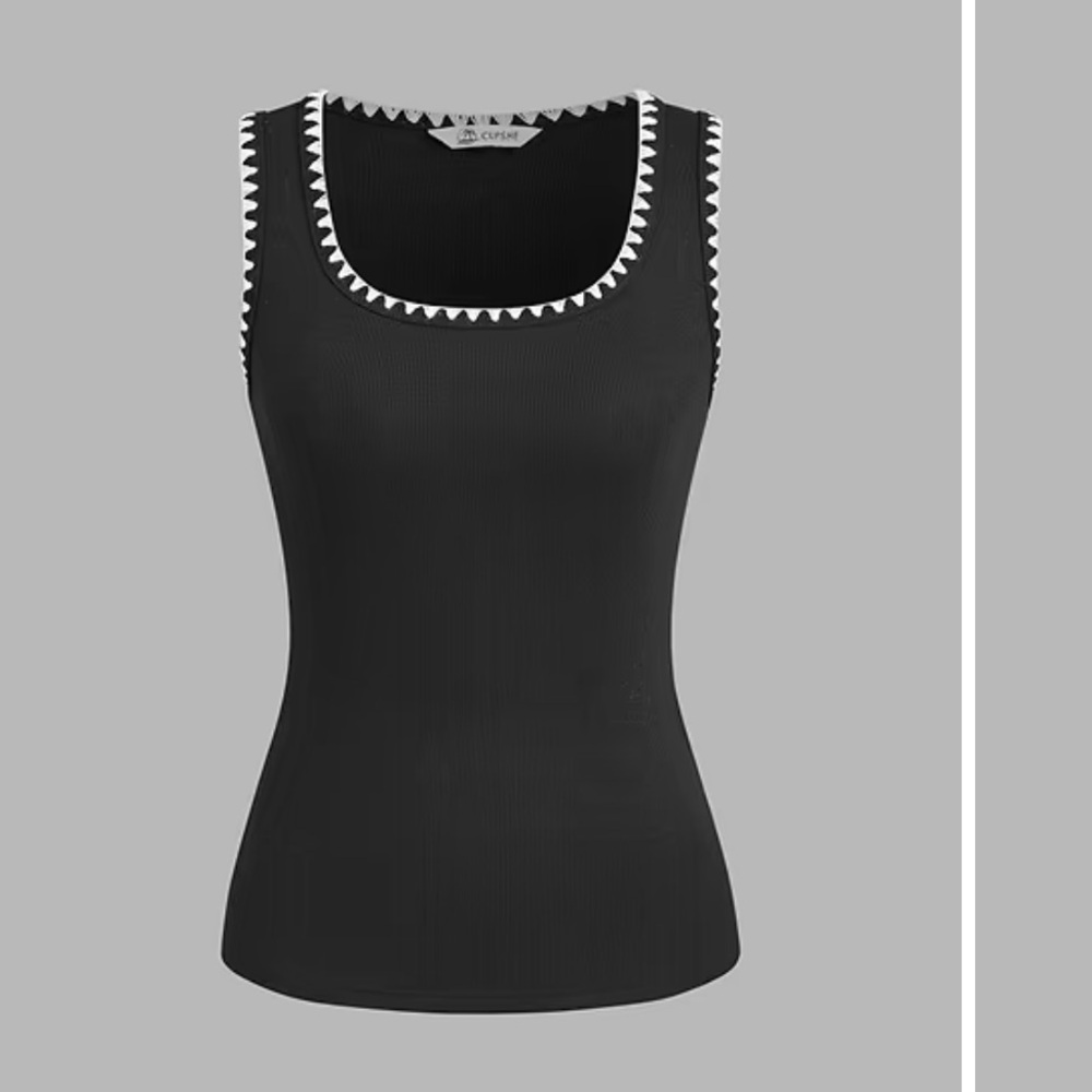 CUPSHE Feeling Cute Black Tank Top